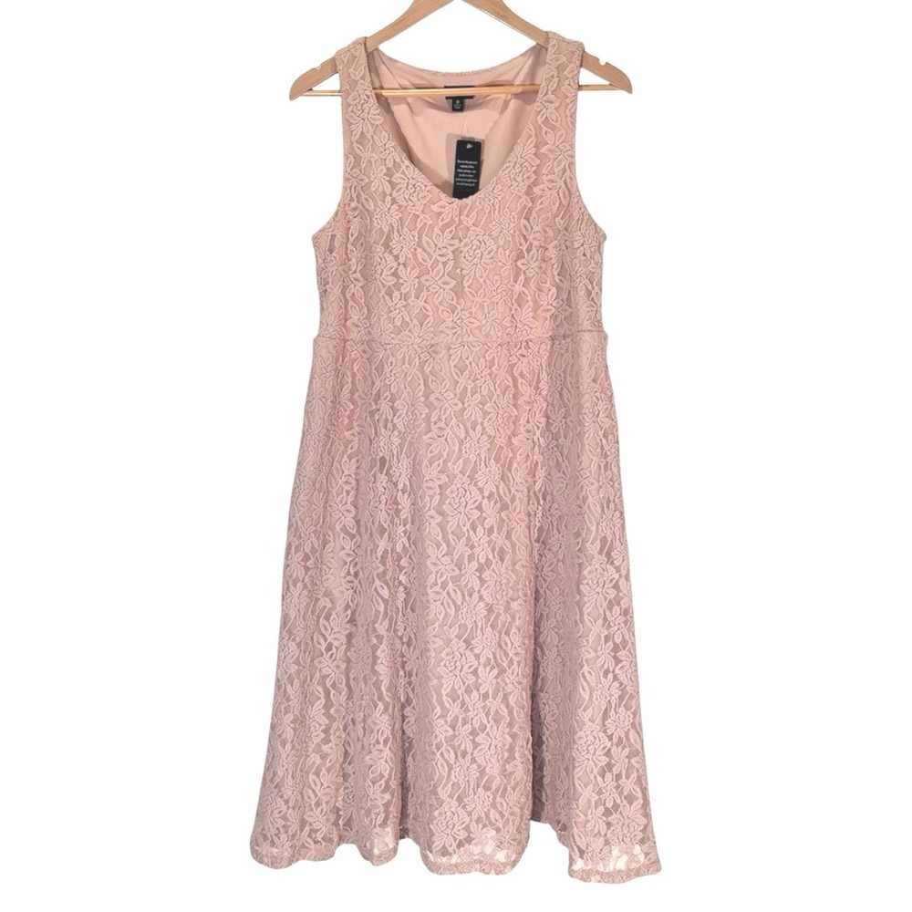 NWT! Torrid Pale Pink Lace Midi Dress Rose Dust Size 0 Cottagecore Romantic Prep